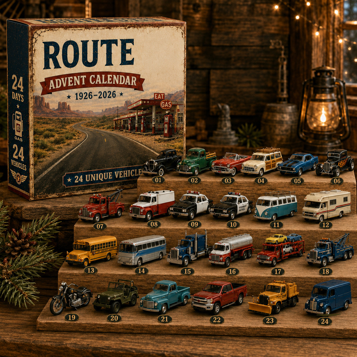 Classic vehicle collection displayed together