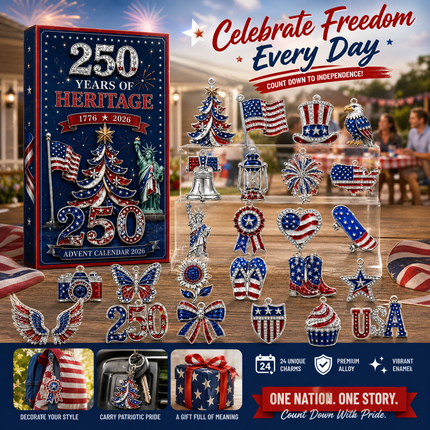 24 unique patriotic ornaments in the 250 Years of Heritage Advent Calendar