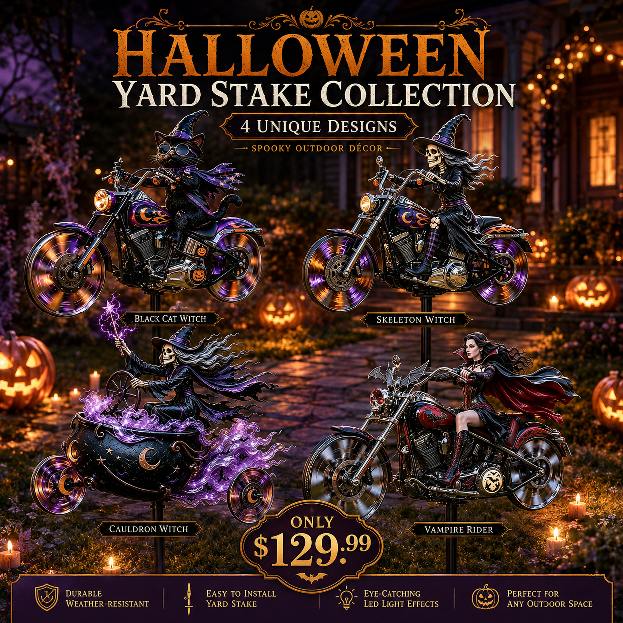 🔥HALLOWEEN MOTORCYCLE-THEMED GARDEN WINDMILL
