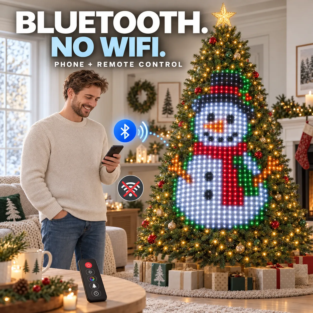 Christmas tree LED strand setup