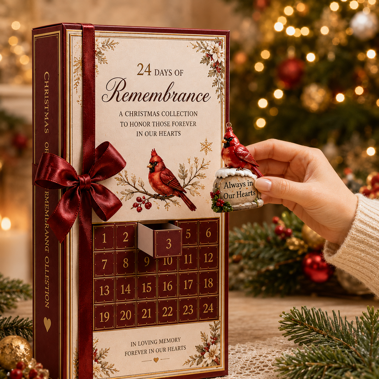 Opening Cardinal remembrance Advent Calendar