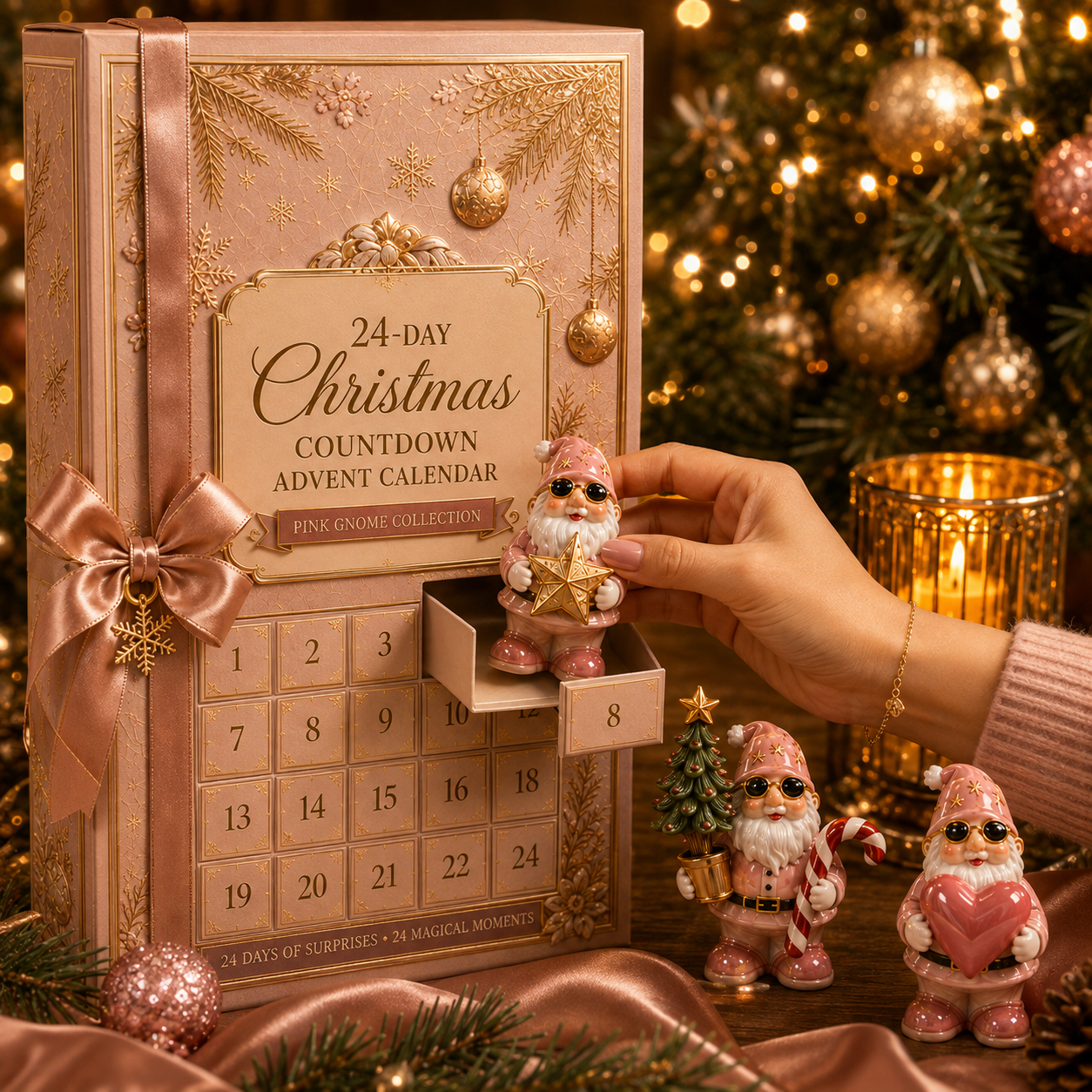 Opening a Pink Gnome Christmas Advent Calendar