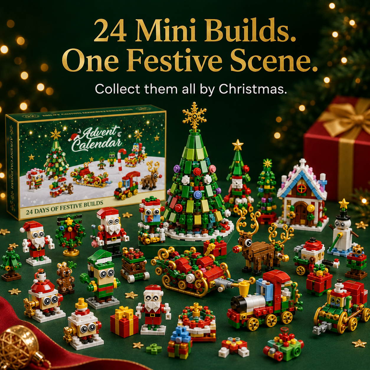 Daily building blocks advent countdown boxes display