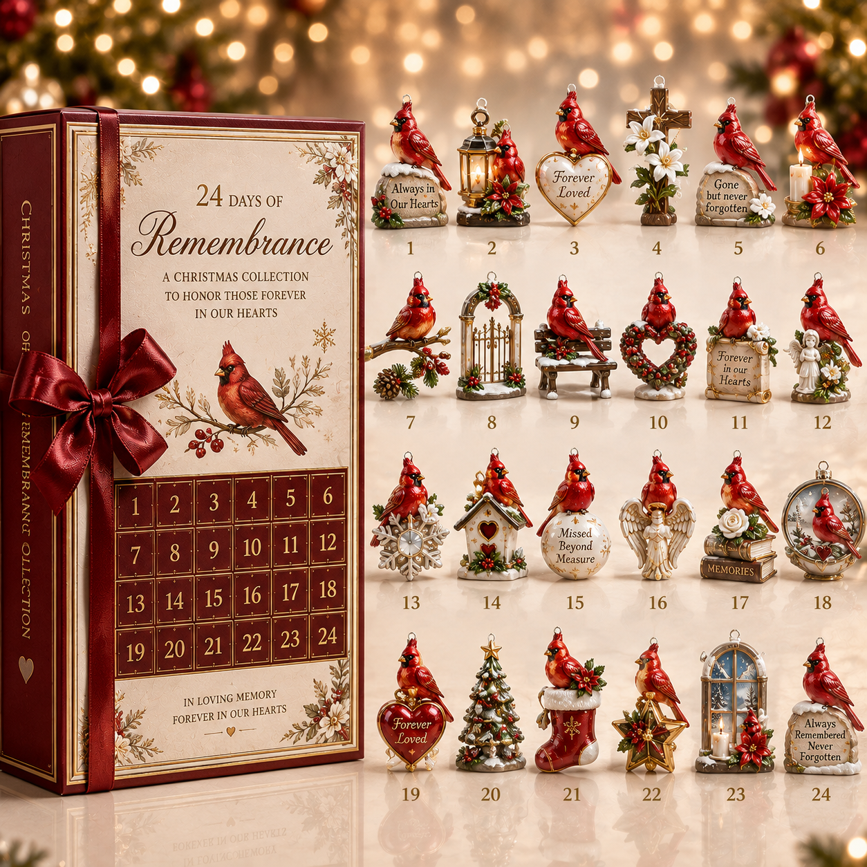 24 different Cardinal Christmas remembrance ornaments