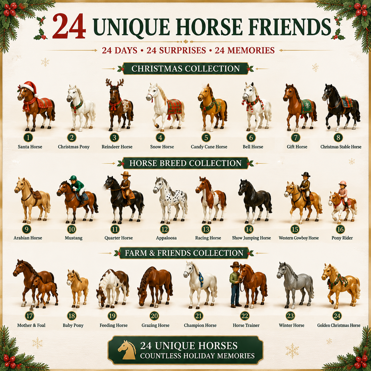 Christmas Horse Advent Calendar – 24 Days of Horse Friends Christmas display