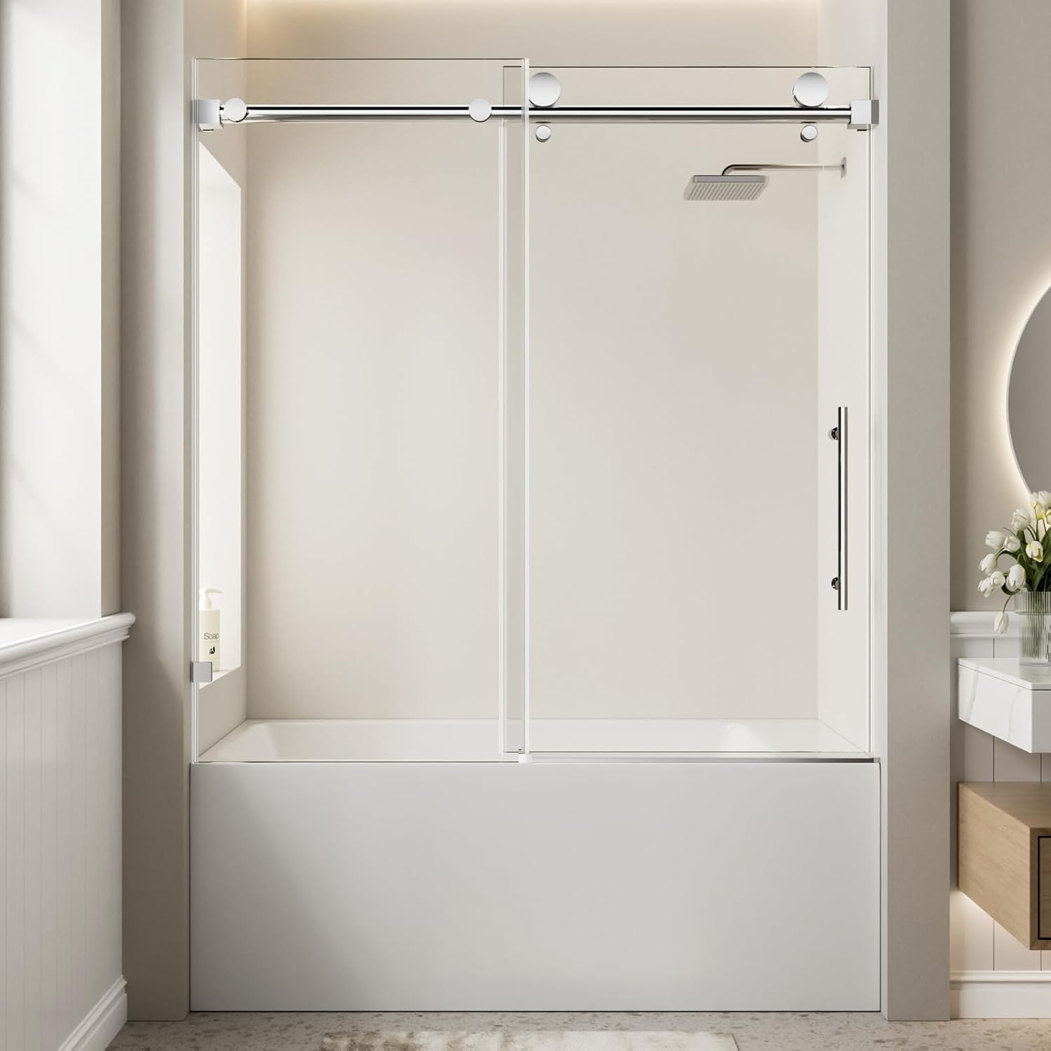 Frameless Bathtub Sliding Shower Door