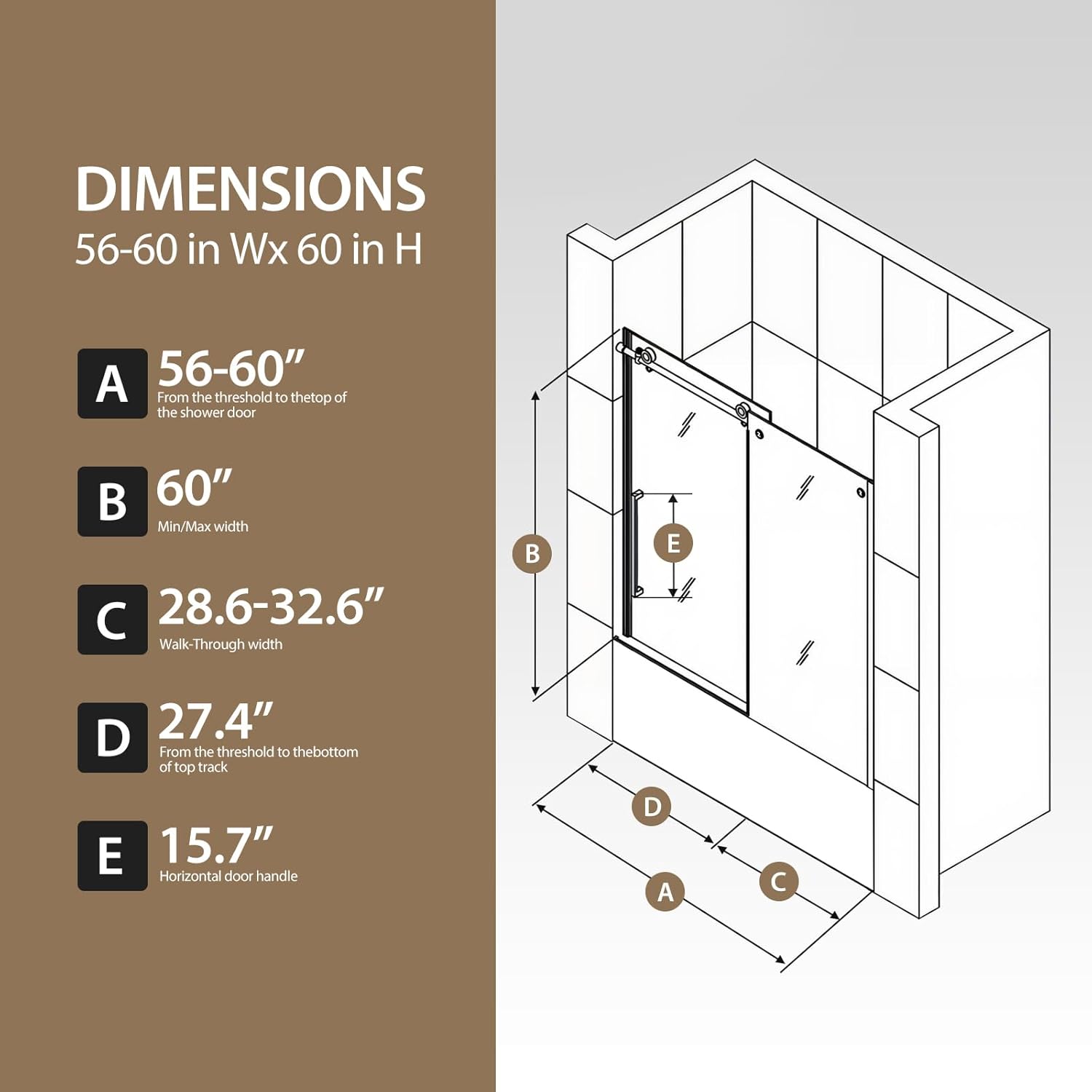 Frameless Bathtub Sliding Shower Door