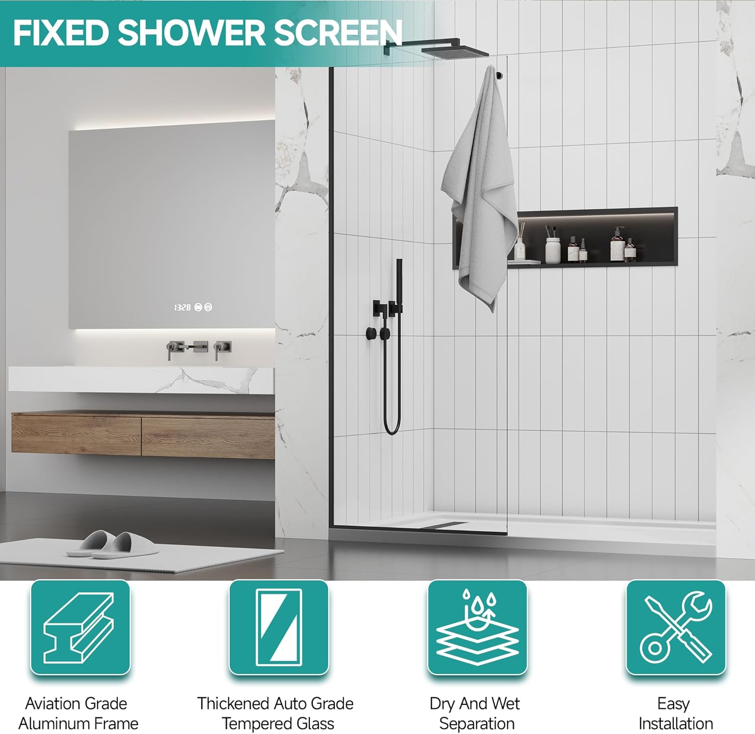 Frameless shower door