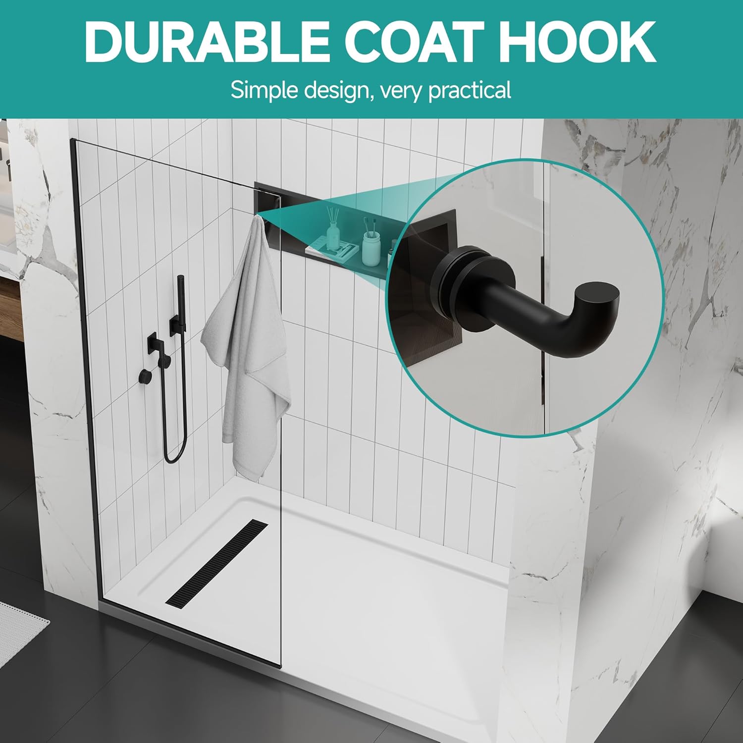 Frameless shower door