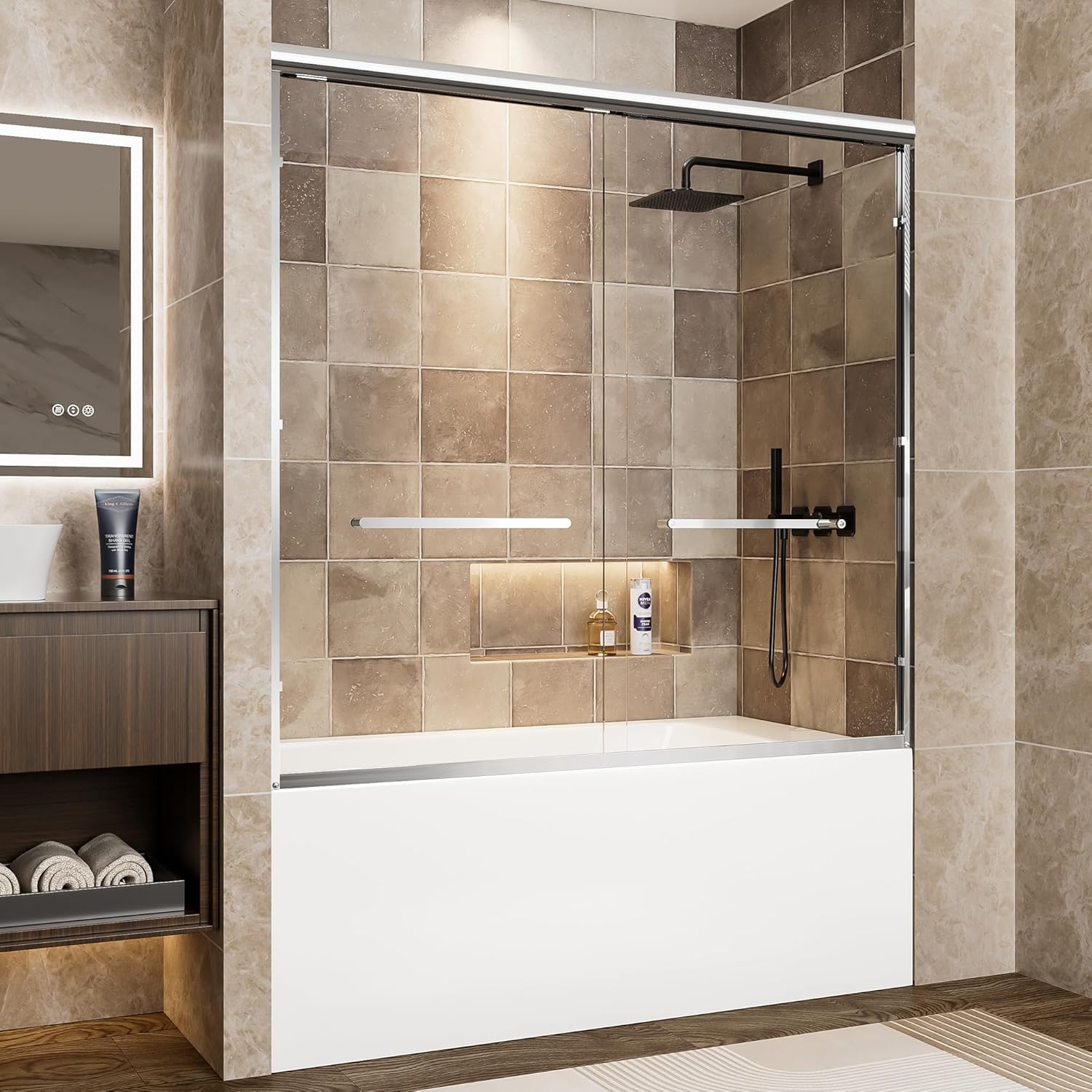 Bathtub Shower Door Sliding Glass