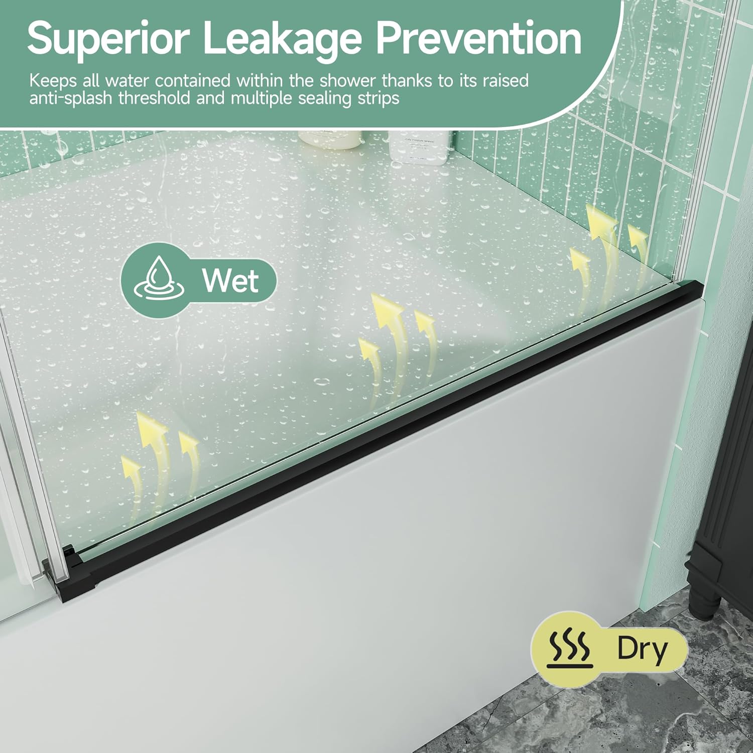 Frameless Bathtub Sliding Shower Door 