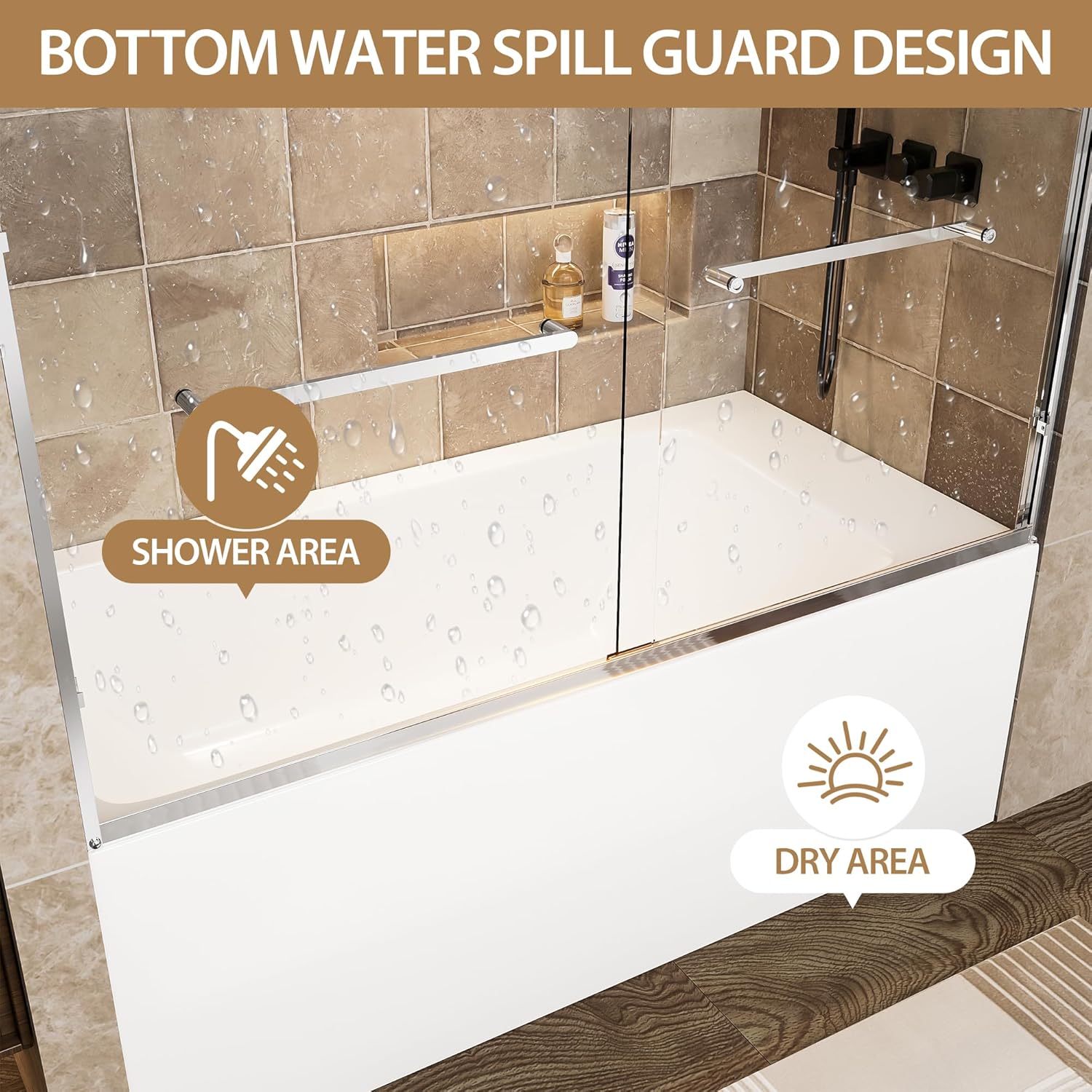 Bathtub Shower Door Sliding Glass