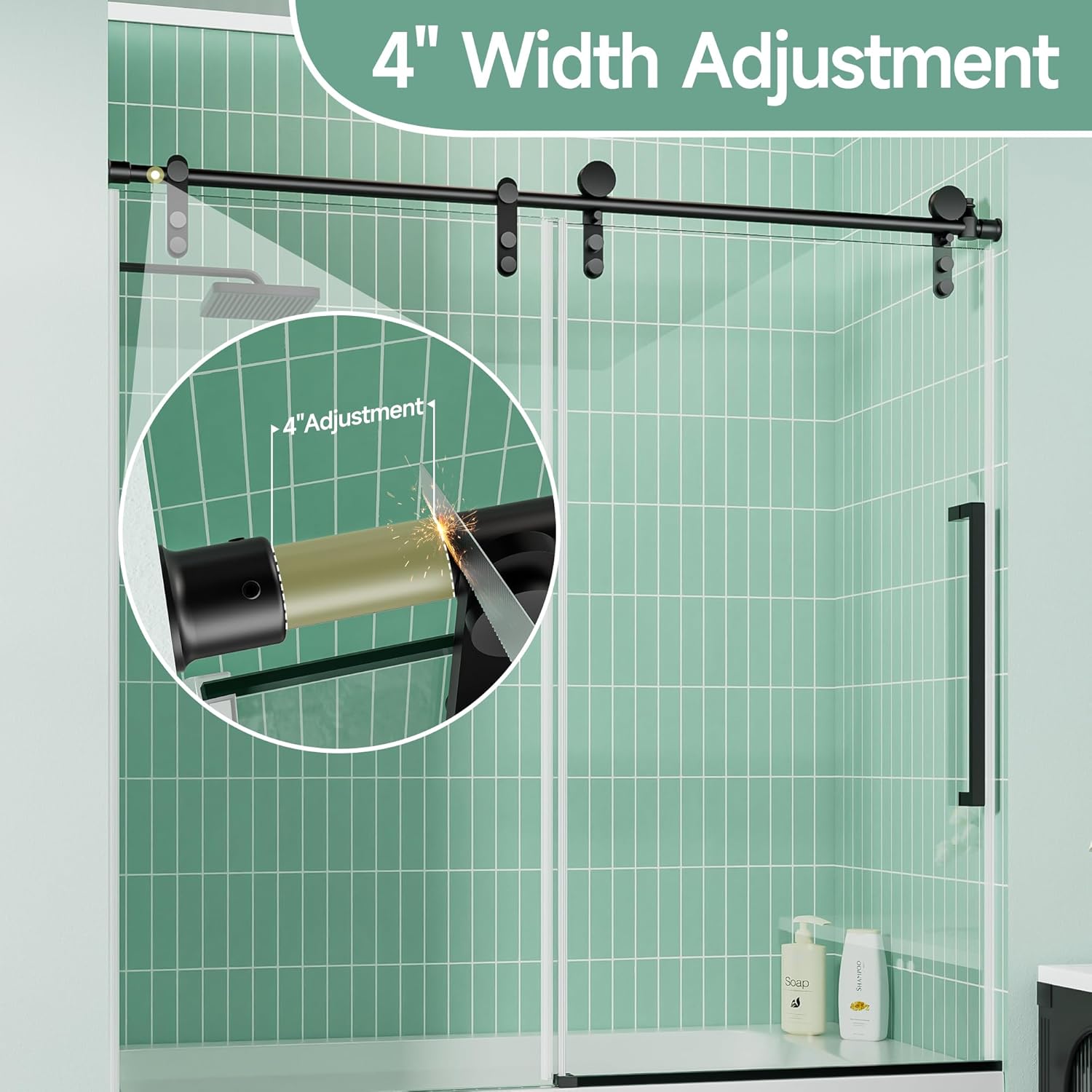 Frameless Bathtub Sliding Shower Door 