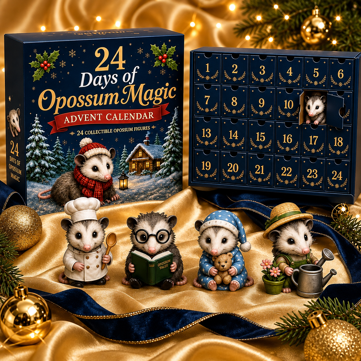 🐾 24 Days of Opossum Magic Advent Calendar – 24 Collectible Christmas Opossum Surprises