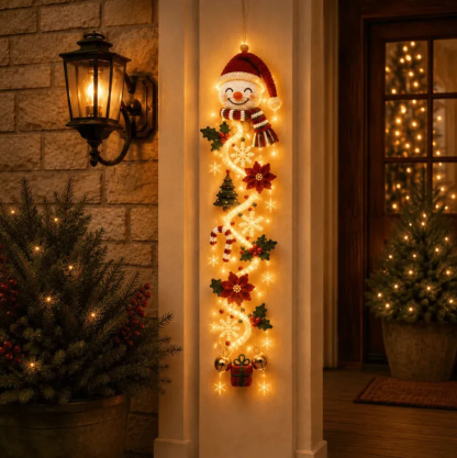 ⏳ Last Day 49% OFF – 🎄MerryCascade™ Glowing Christmas Door Hanger | 6 Festive Lighted Designs with Warm Glow, Dimensional Details & Space-Saving Vertical Décor ✨