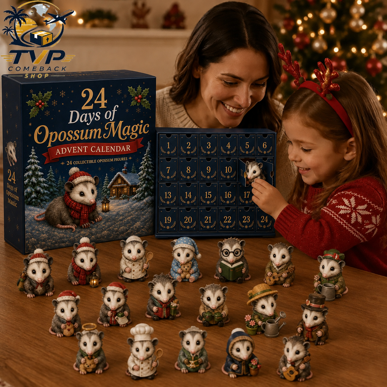 🐾 24 Days of Opossum Magic Advent Calendar – 24 Collectible Christmas Opossum Surprises
