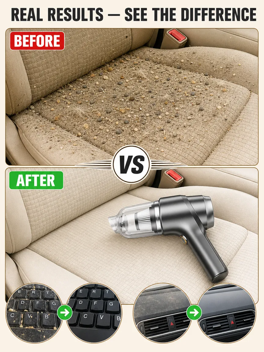 Wireless Charging Portable Car Vacuum Cleaner