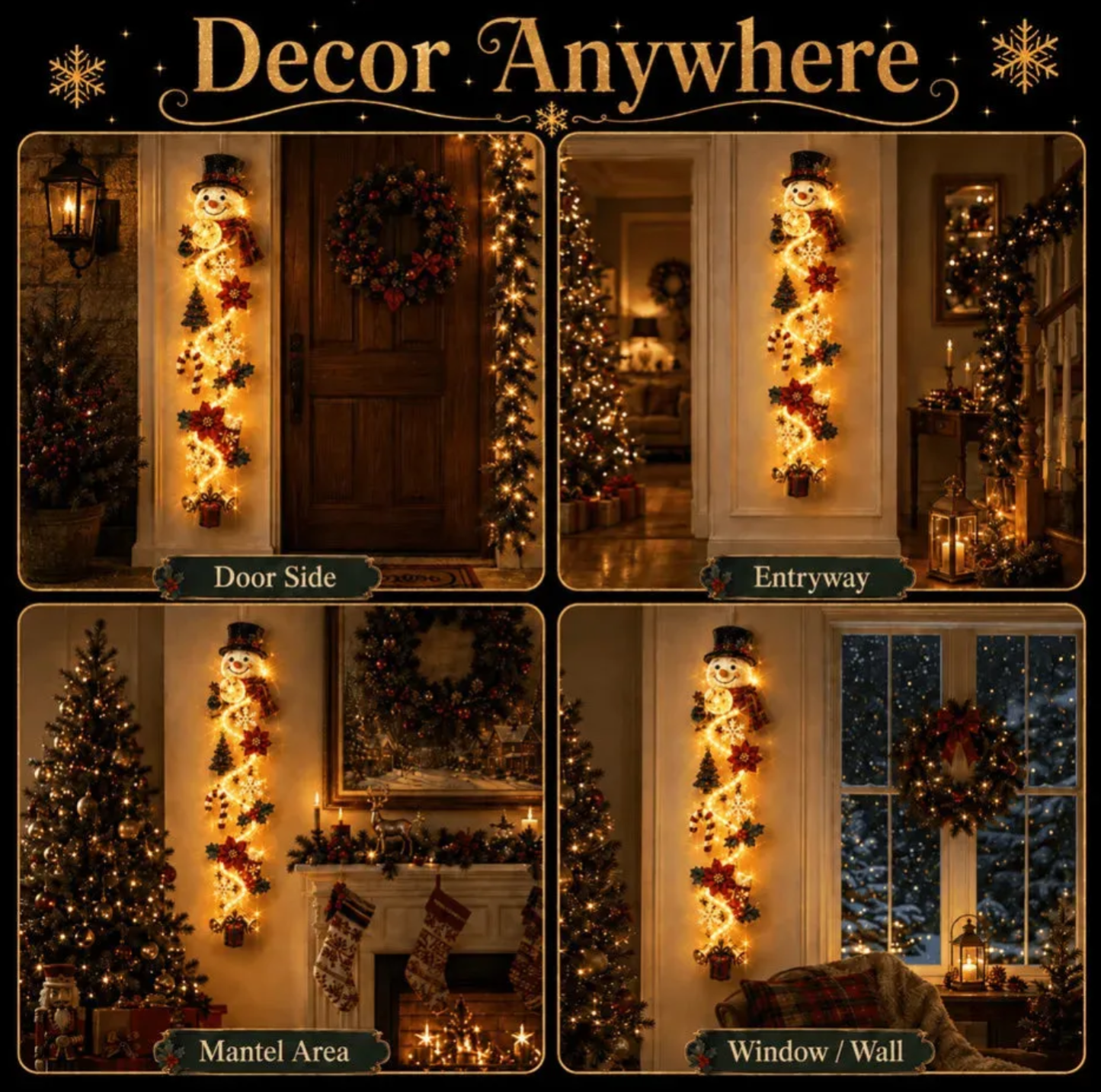 ⏳ Last Day 49% OFF – 🎄MerryCascade™ Glowing Christmas Door Hanger | 6 Festive Lighted Designs with Warm Glow, Dimensional Details & Space-Saving Vertical Décor ✨
