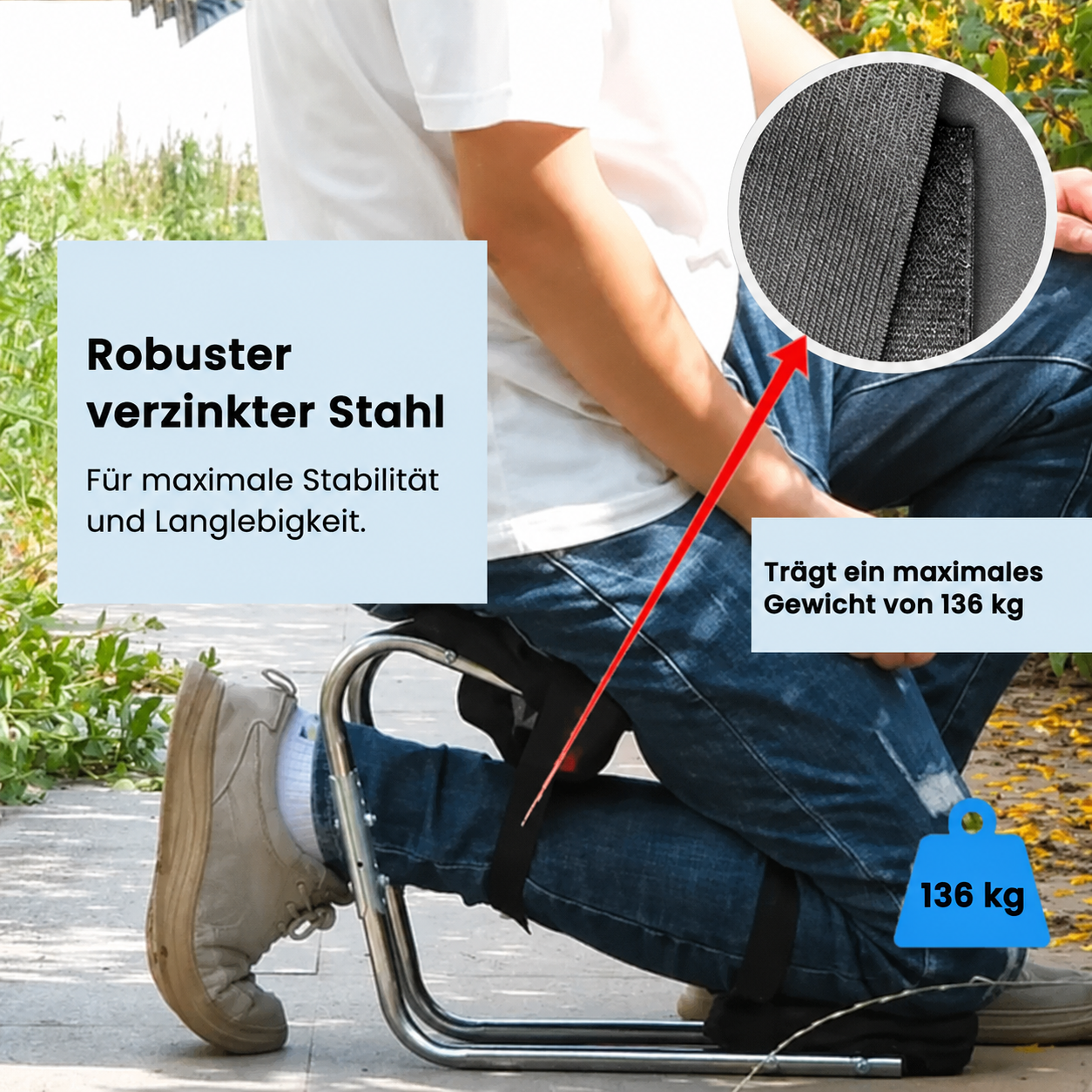[Copy]Ergonomischer tragbarer Gartenstuhl – Beinschiene mit Knieschutz & Knöchelunterstützung für die Garten- und Feldarbeit