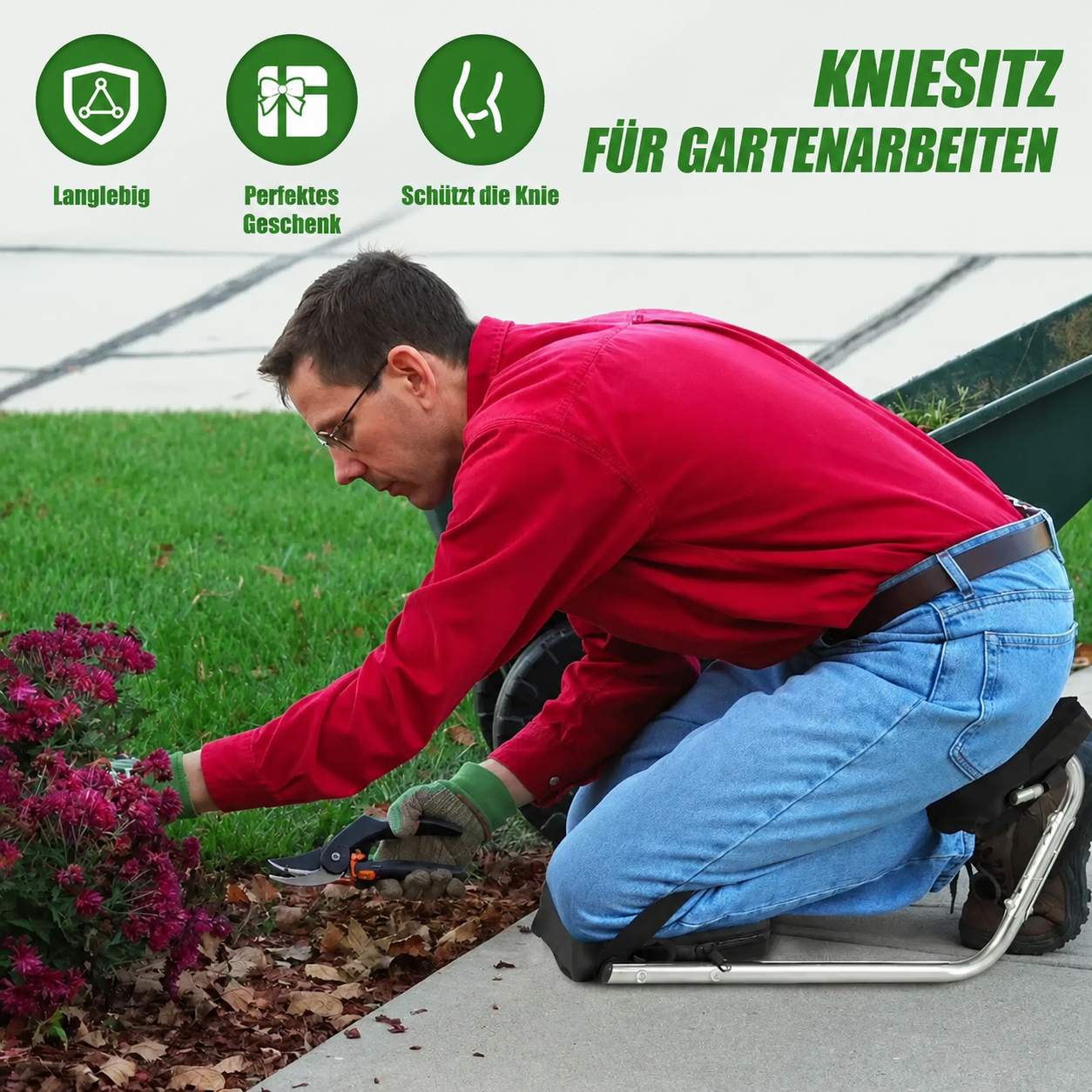 [Copy]Ergonomischer tragbarer Gartenstuhl – Beinschiene mit Knieschutz & Knöchelunterstützung für die Garten- und Feldarbeit