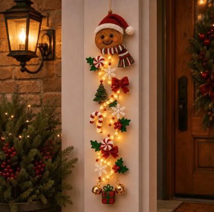 ⏳ Last Day 49% OFF – 🎄MerryCascade™ Glowing Christmas Door Hanger | 6 Festive Lighted Designs with Warm Glow, Dimensional Details & Space-Saving Vertical Décor ✨