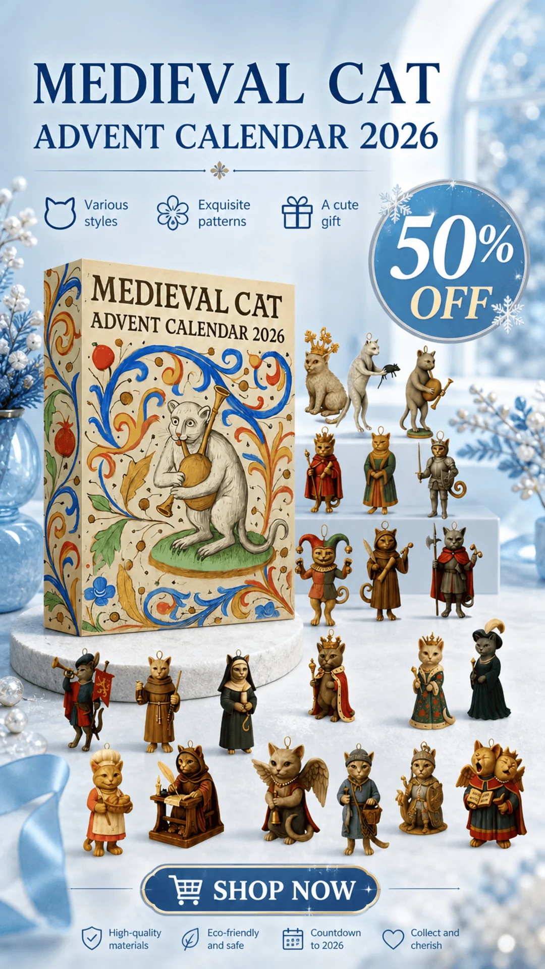 Medieval Cat Advent Calendar collection and holiday offer