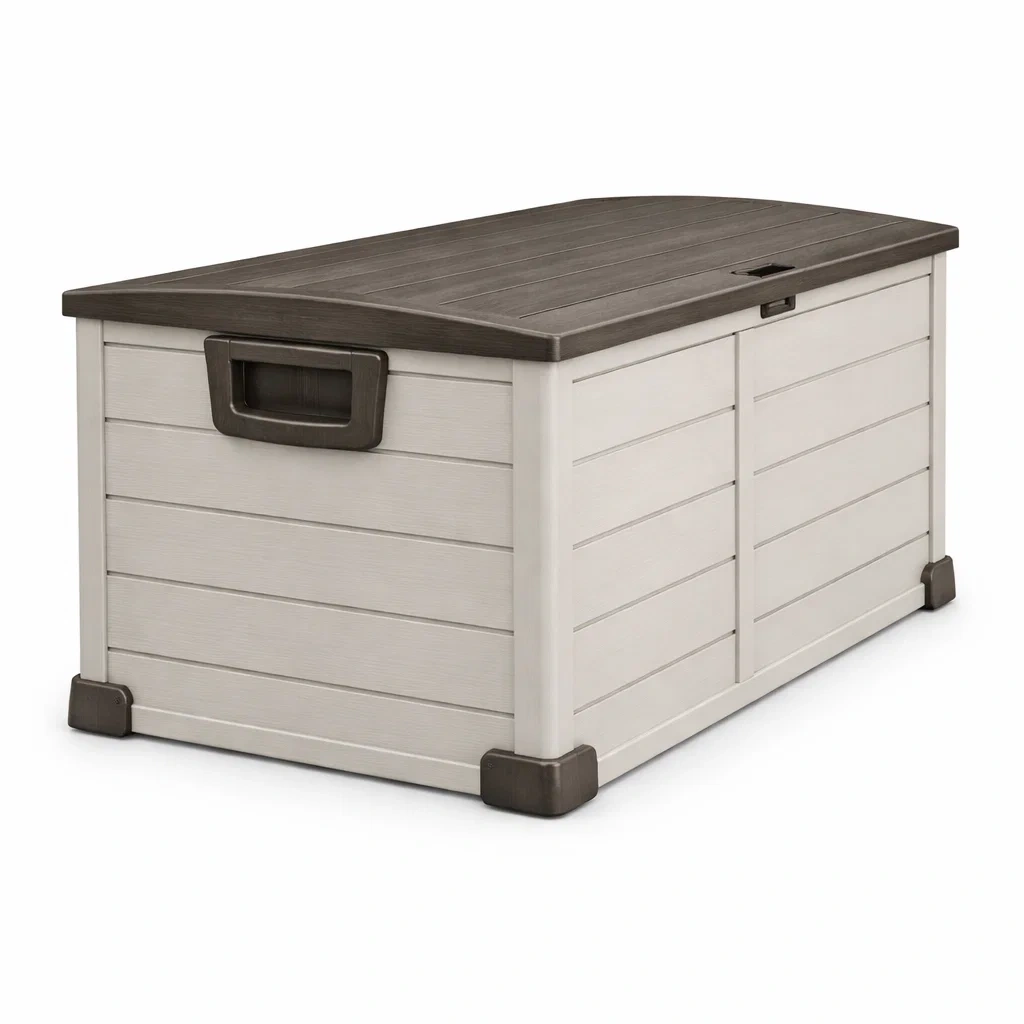 Aufbewahrungsbox Kunststoff Beige Braun 145x65x60 cm