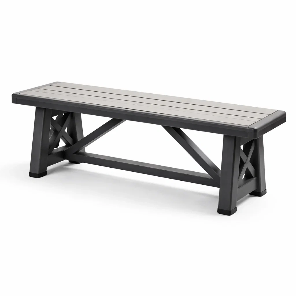 Bank Aluminium Kunststoff Grau