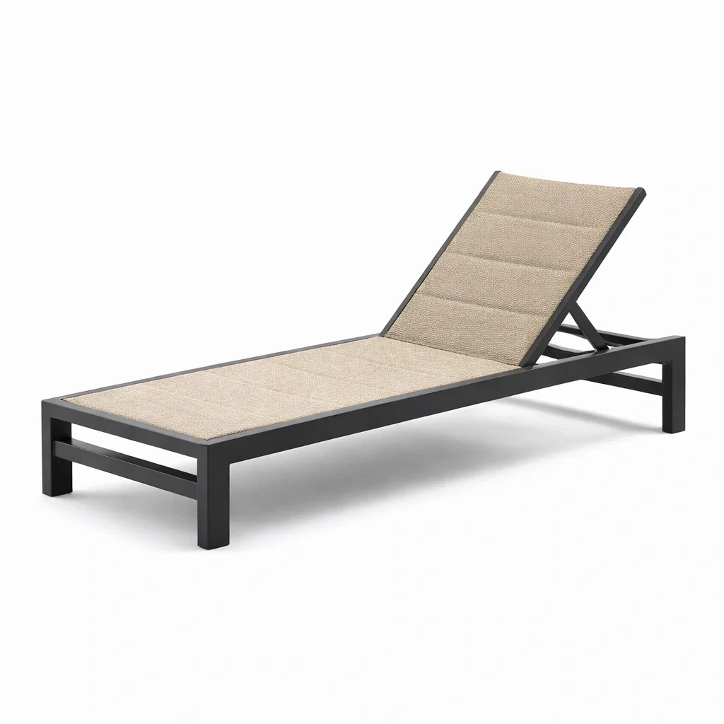 Gartenliege Aluminium Polyestergewebe Beige Verstellbar