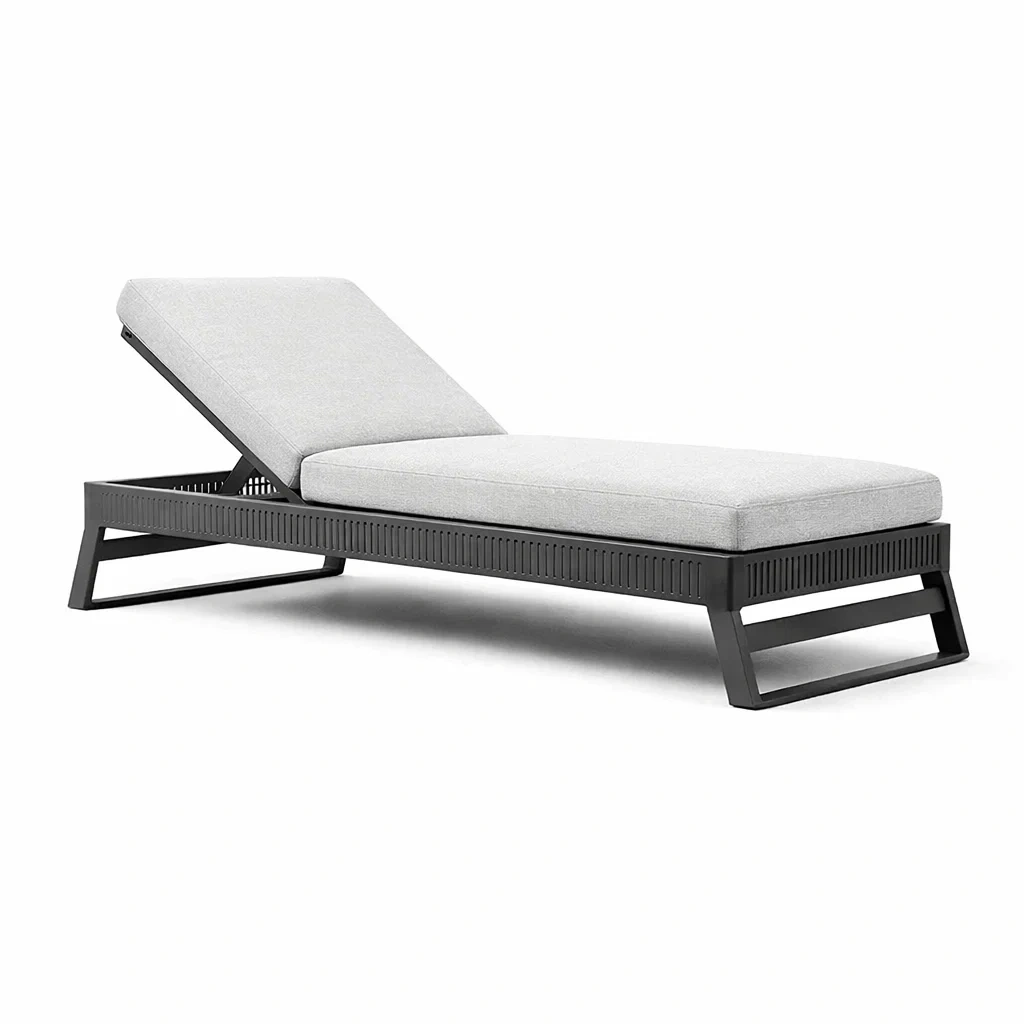 Gartenliege Aluminium Polyester Dunkelgrau Hellgrau Verstellbar