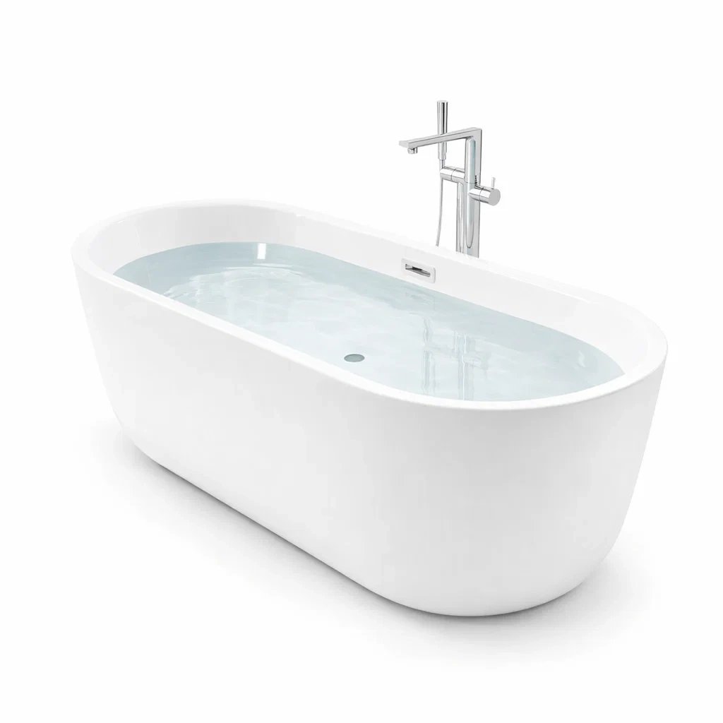 Freistehende Badewanne Acryl Weiß 170x80x60 cm