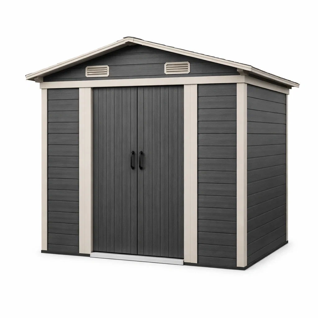 Gartenhaus Kunststoff Polypropylen Anthrazit Beige