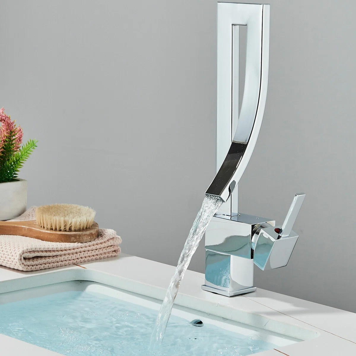 Waterfall Bathroom Basin Sink Faucet