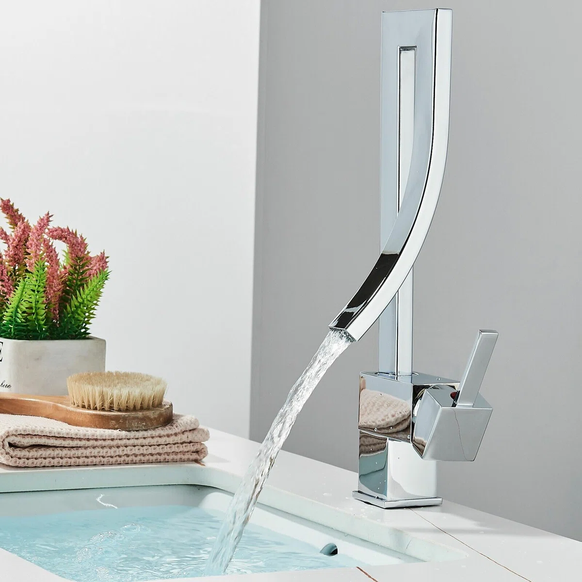 Waterfall Bathroom Basin Sink Faucet