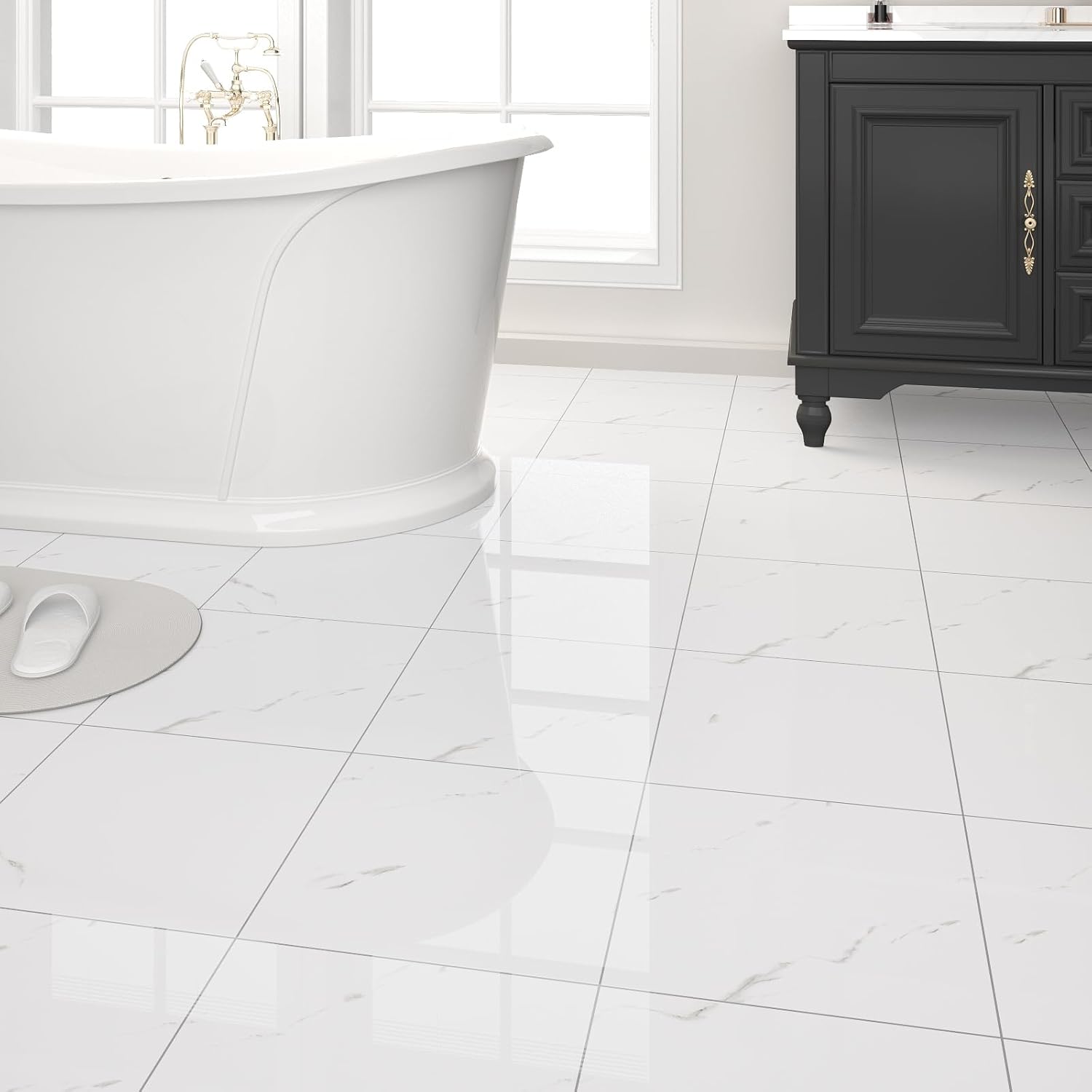 20-Pack Peel and Stick Floor Tiles Vinyl Floor