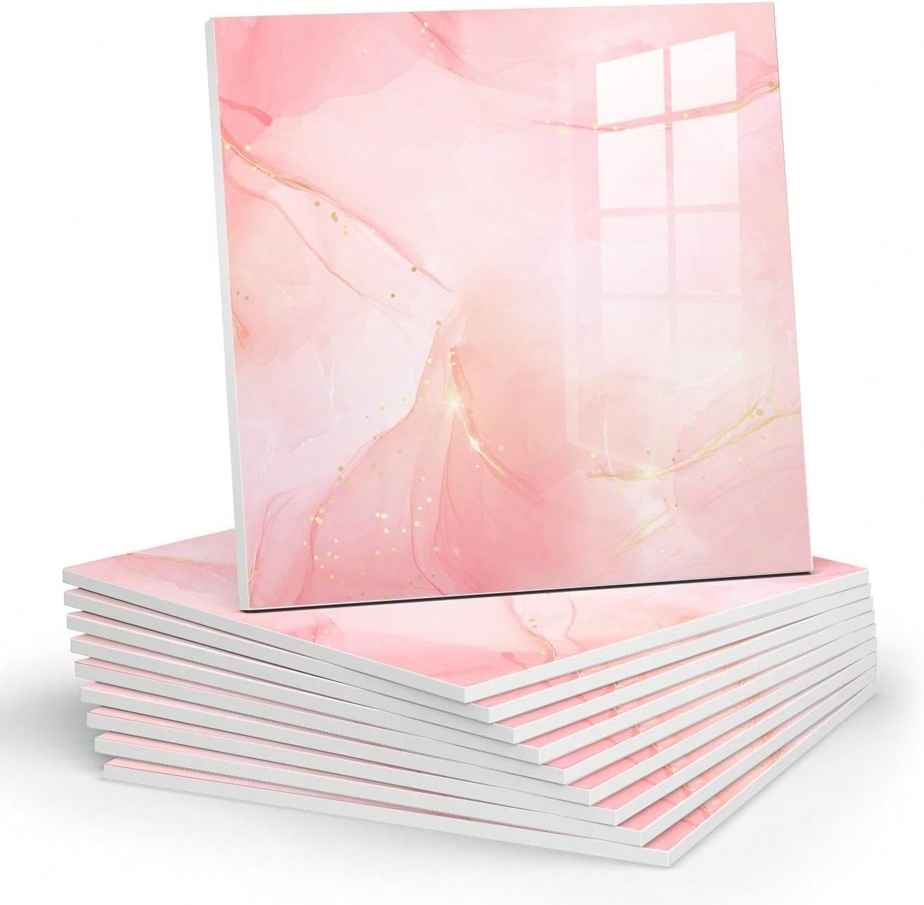 10pcs Marble Peel and Stick Backsplash Waterproof Washroom Wall Panels