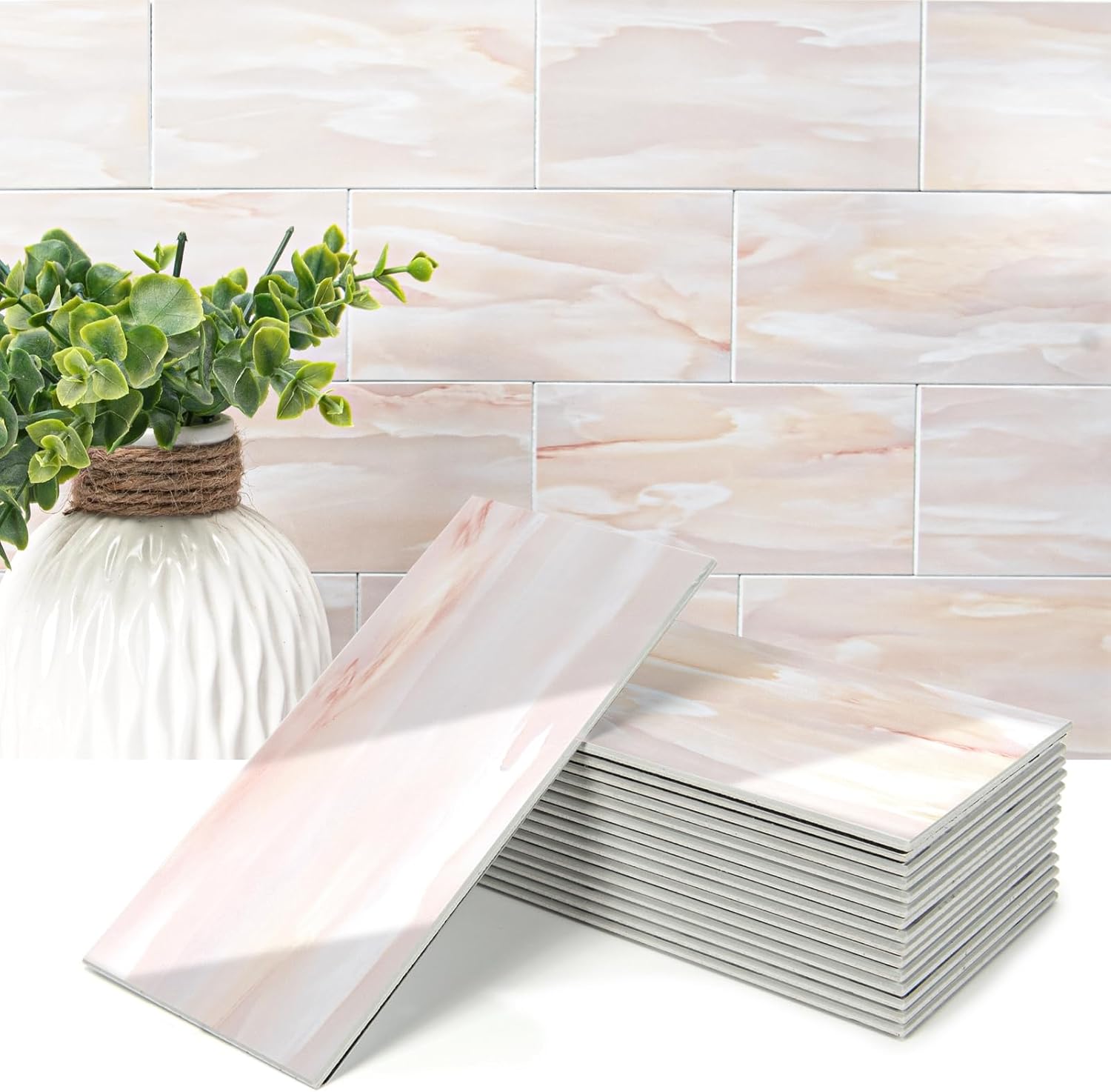 Peel and Stick Wall Tile for Kitchen Backsplash, Bathroom, Fireplace