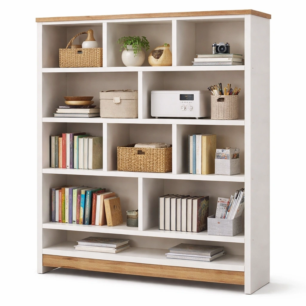 Bibliothque moderne compartiments C Blanc