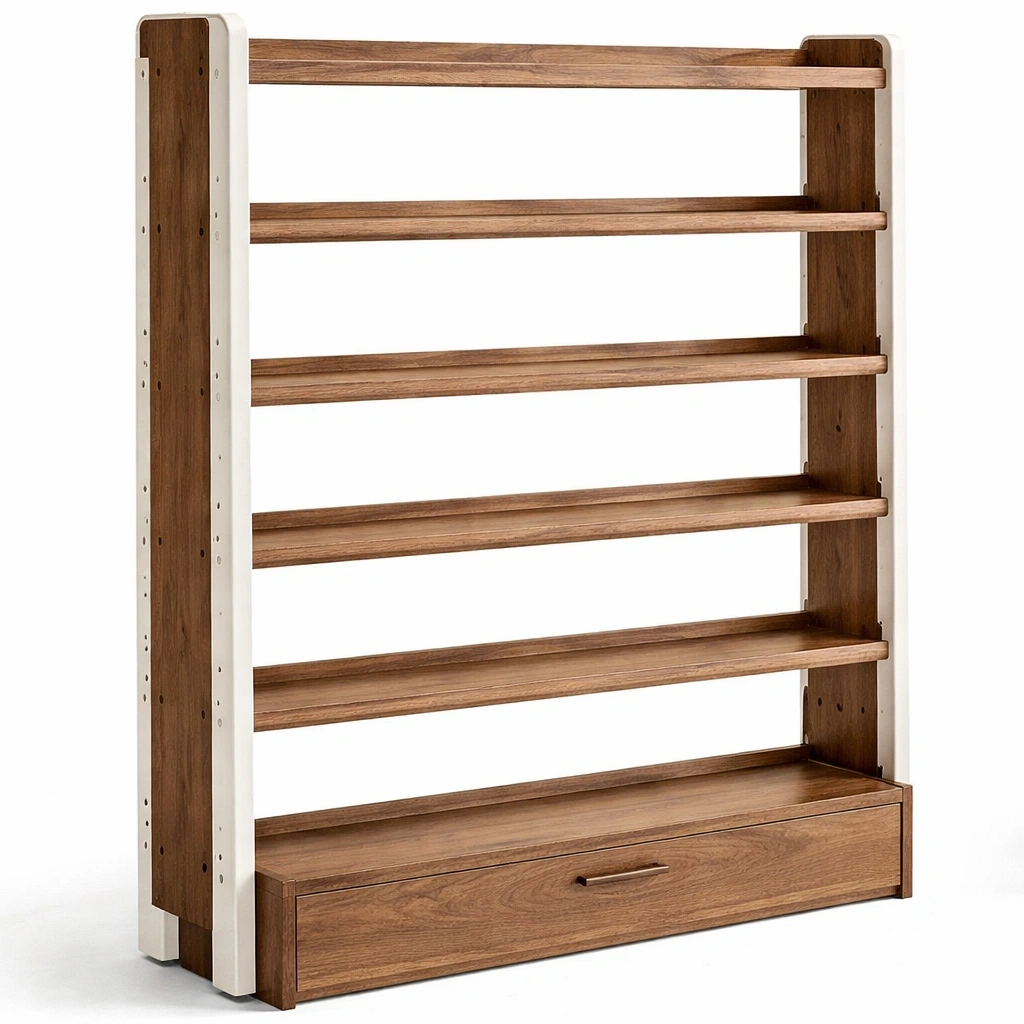 Bibliothque basse avec tiroir C Bois naturel