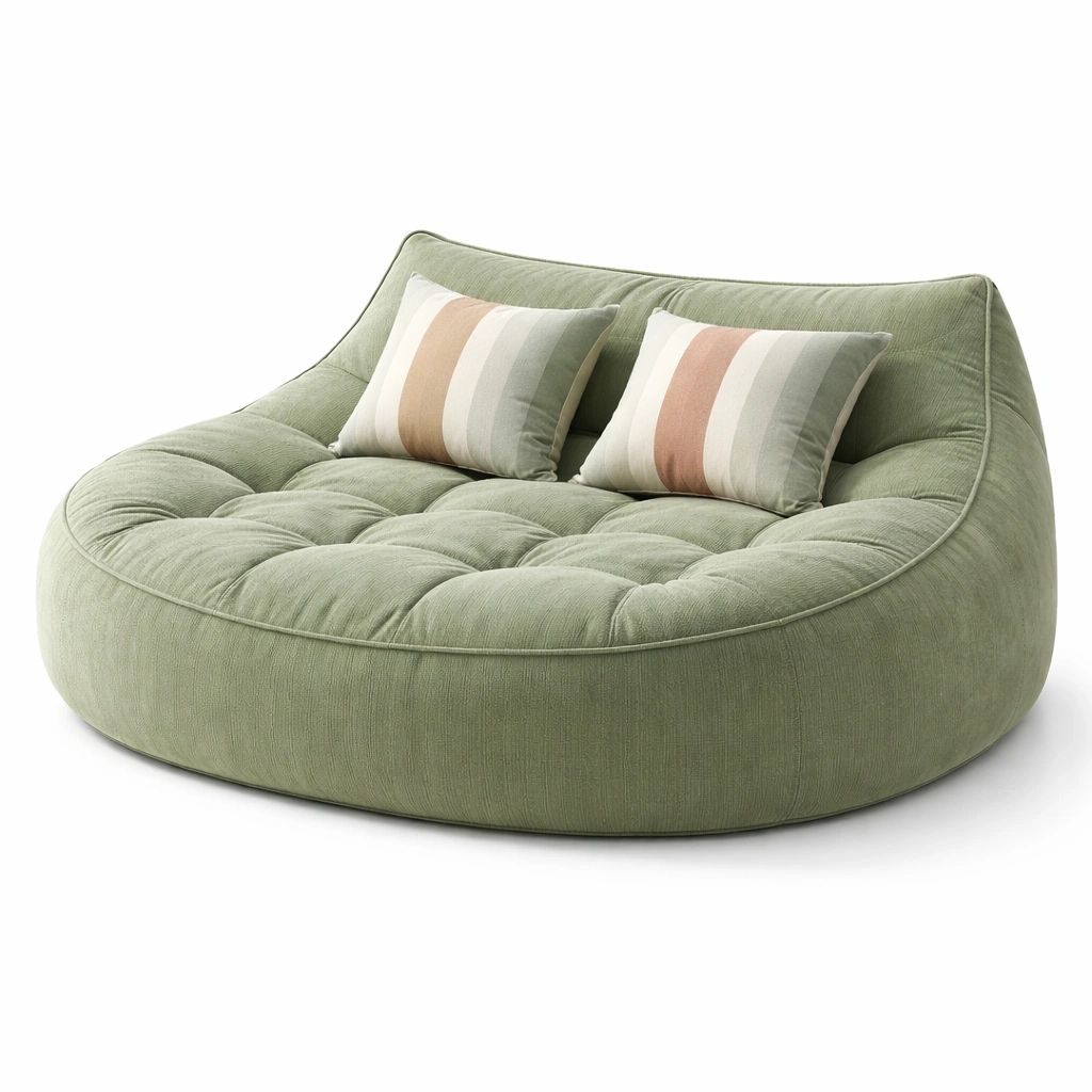 Canap pouf rond rembourr C Vert