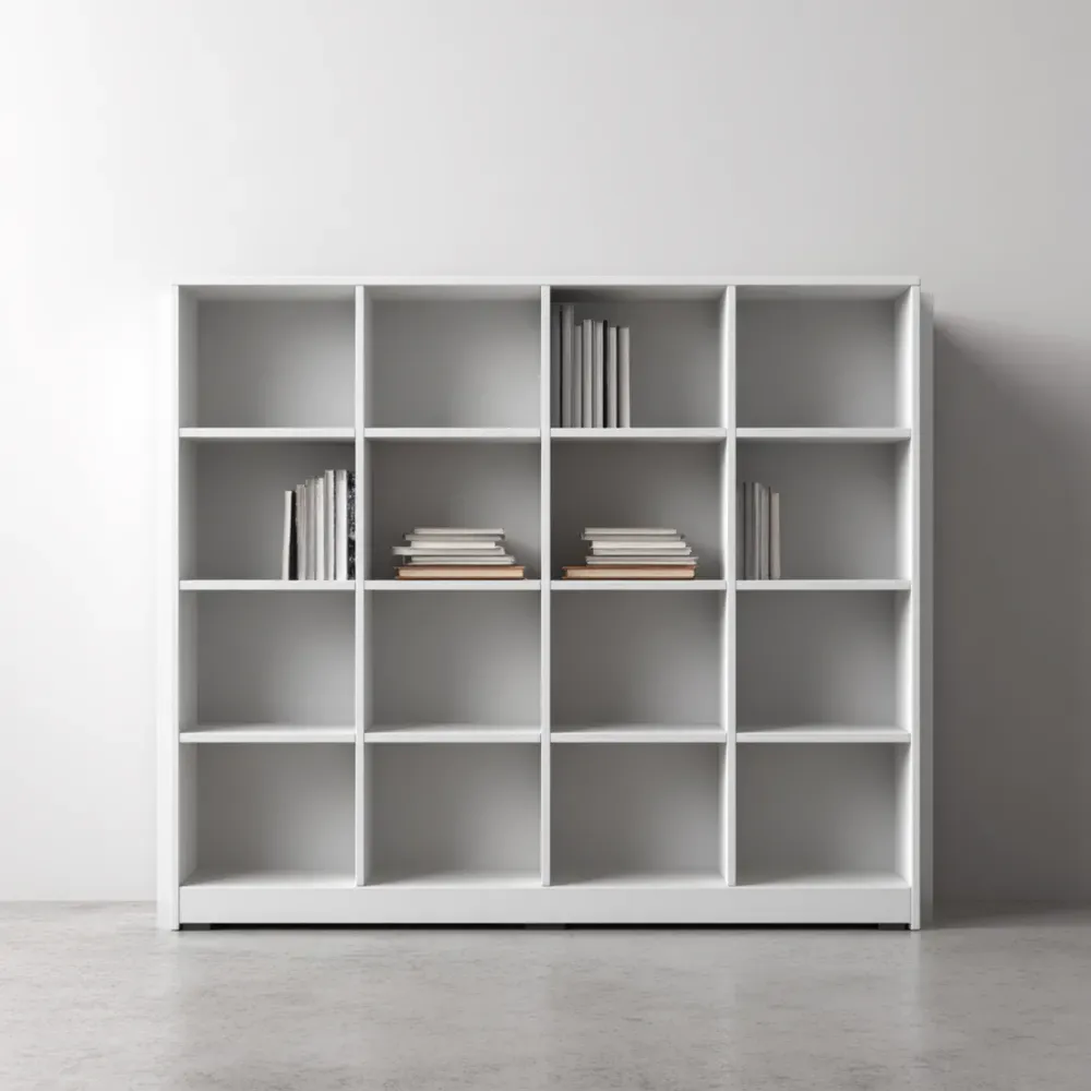 Estantería Moderna de Madera 180x200x30 cm – Blanco – Diseño Minimalista