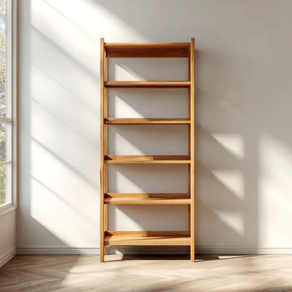 Estantería de madera maciza 180x80x25 cm – Diseño escandinavo en color Natural