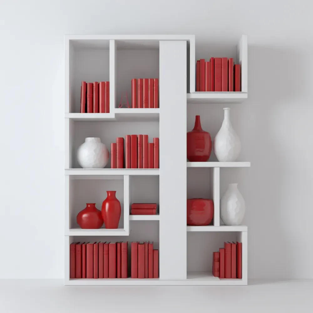 Estantería modular de madera 180x120x30 cm – Blanco