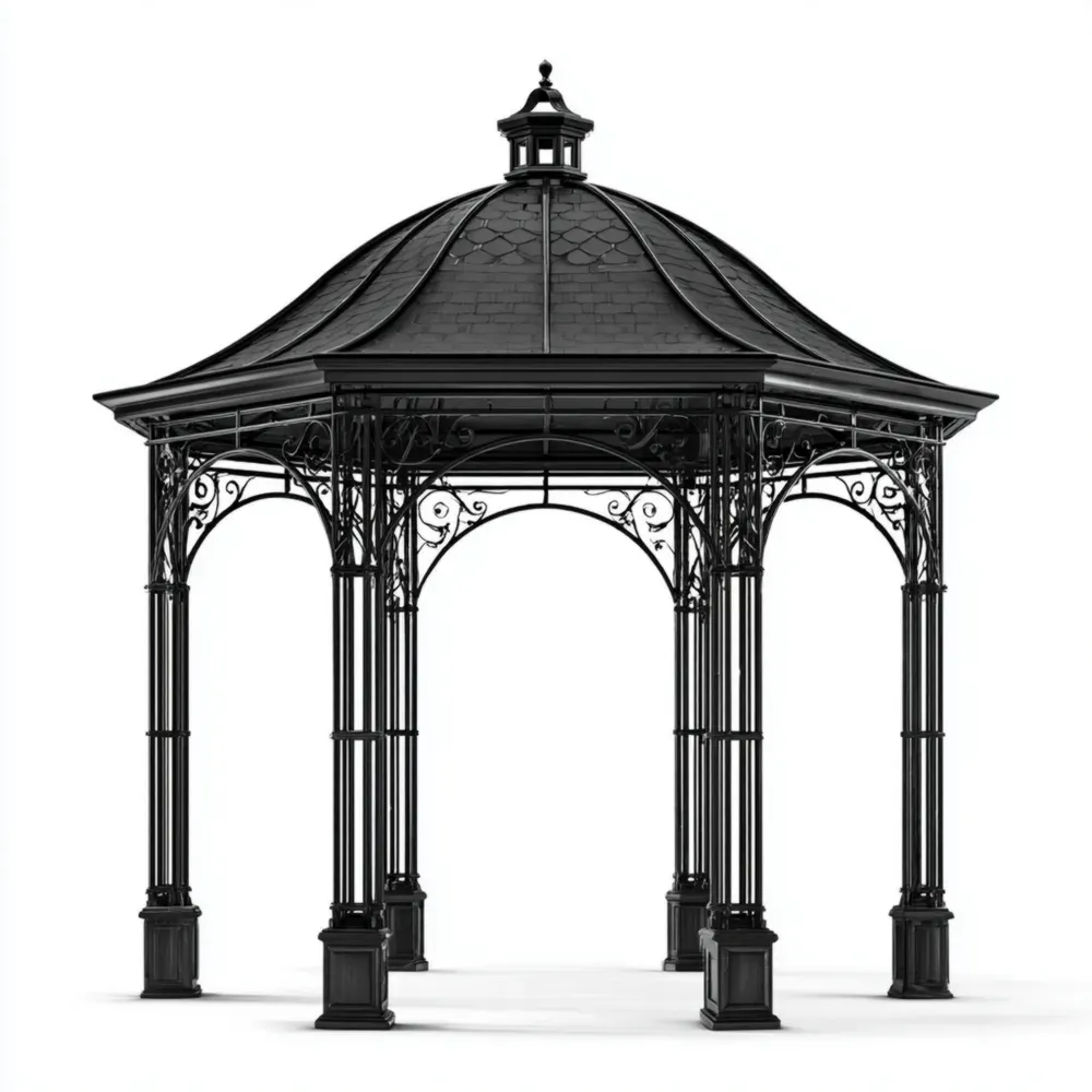 Pabellón de Metal 300x300x350 cm - Negro - Estilo Clásico