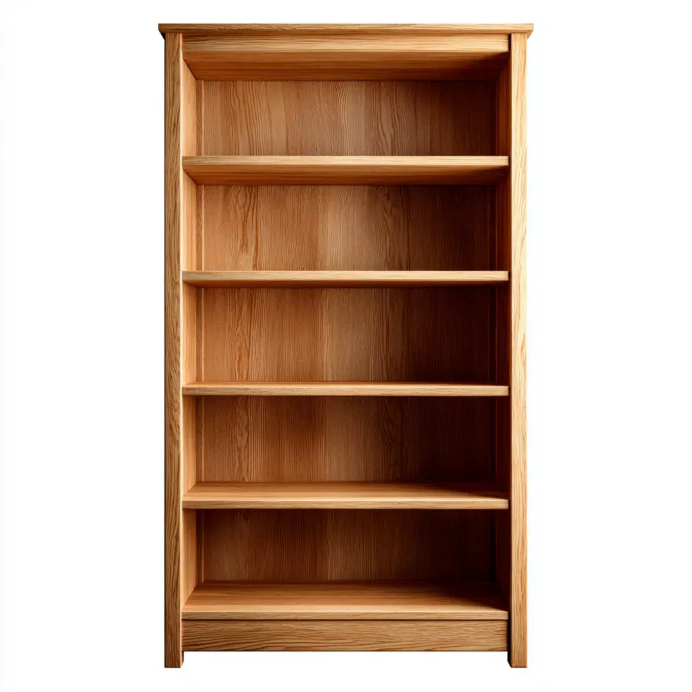 Estantería de madera de roble 80x30x180 cm - Acabado Natural - Diseño Clásico