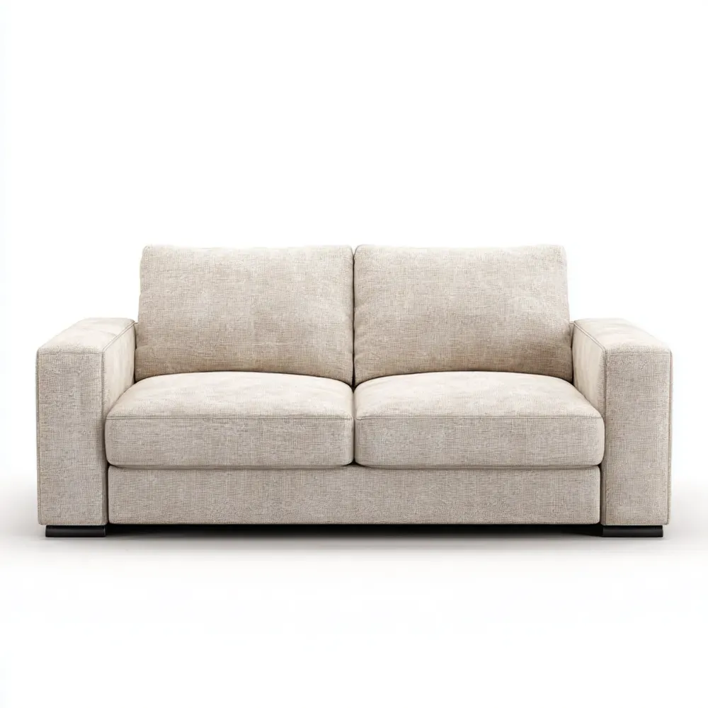 Sofá de dos plazas Tapizado Tela 180x90x80 cm - Beige - Estilo Moderno