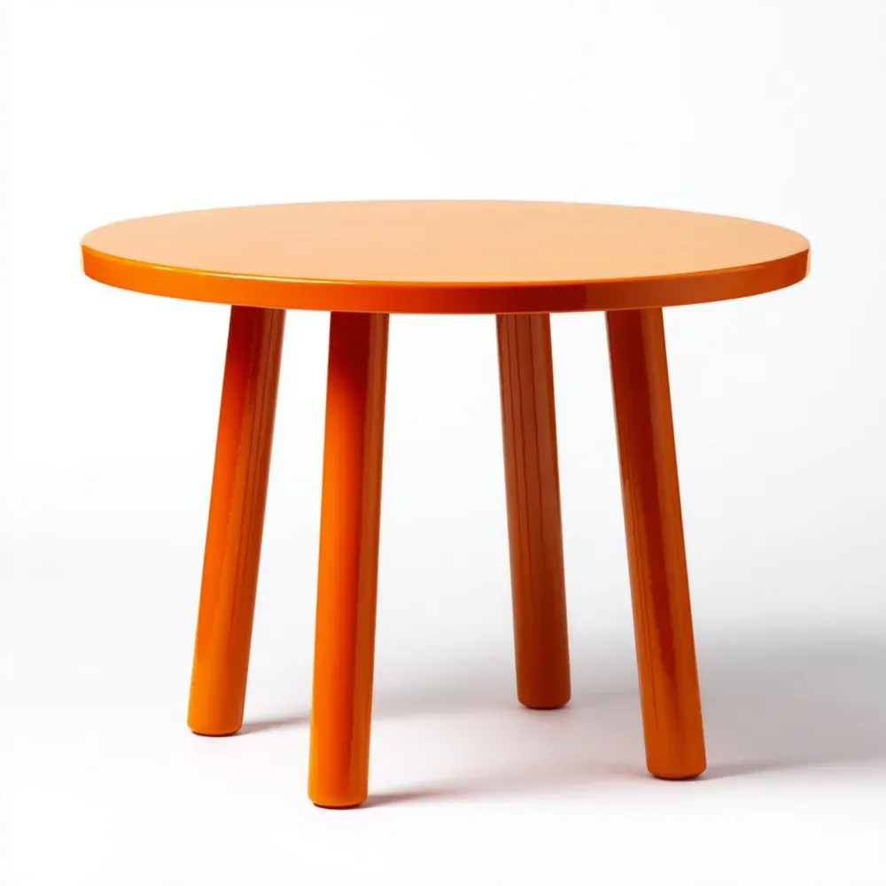 Mesa auxiliar redonda de madera 45x45x45 cm - Naranja