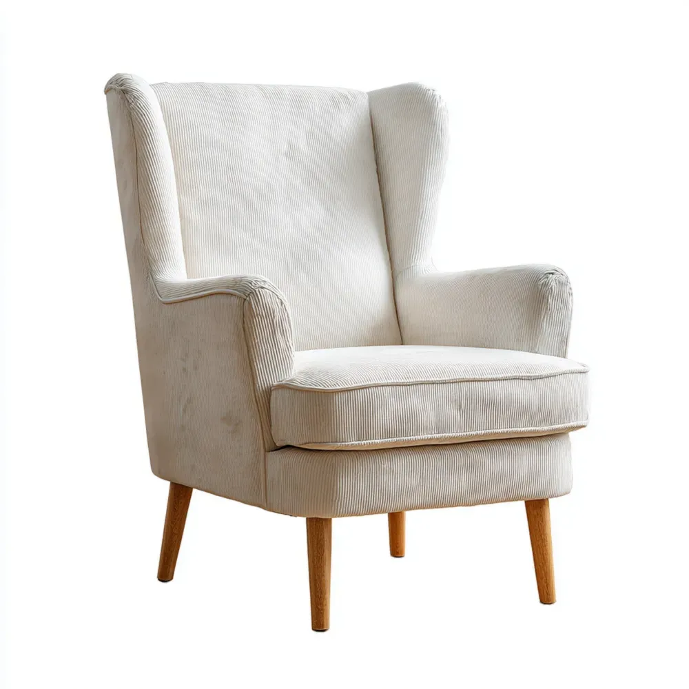 Sillón de Tela 75x85x100 cm - Beige - Diseño Clásico