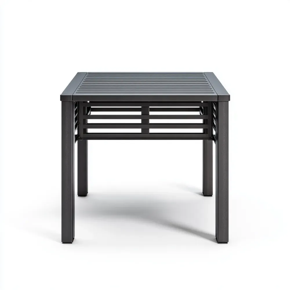 Mesa Auxiliar de Metal Resistente 60x60x45 cm - Negra - Diseño Moderno