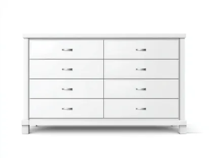 Cómodas 160x45x85 cm - blanco - cómoda de madera con 8 cajones - estilo moderno-Cozyuppad